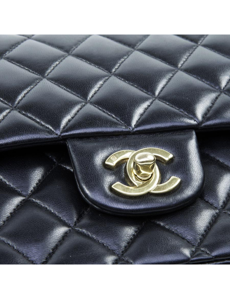Sac CHANEL timeless cuir d'agneau noir matelassé