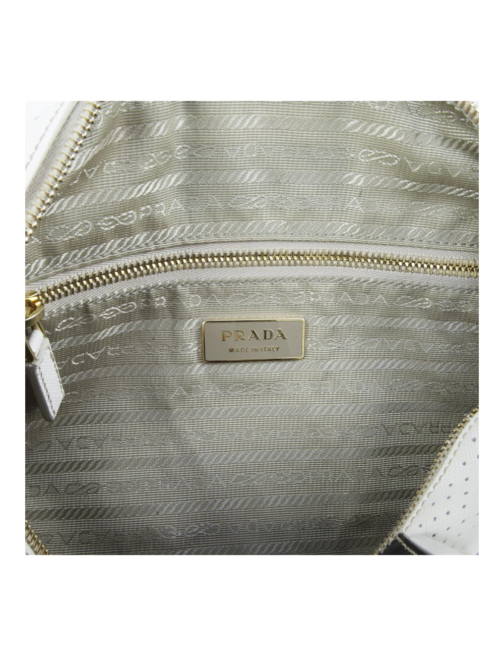 Two-tone perforated leather PRADA bag