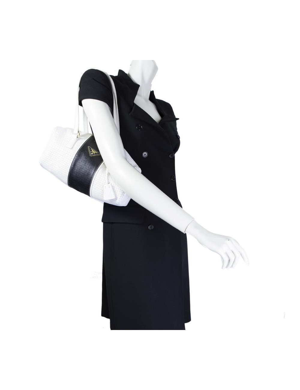 Two-tone perforated leather PRADA bag