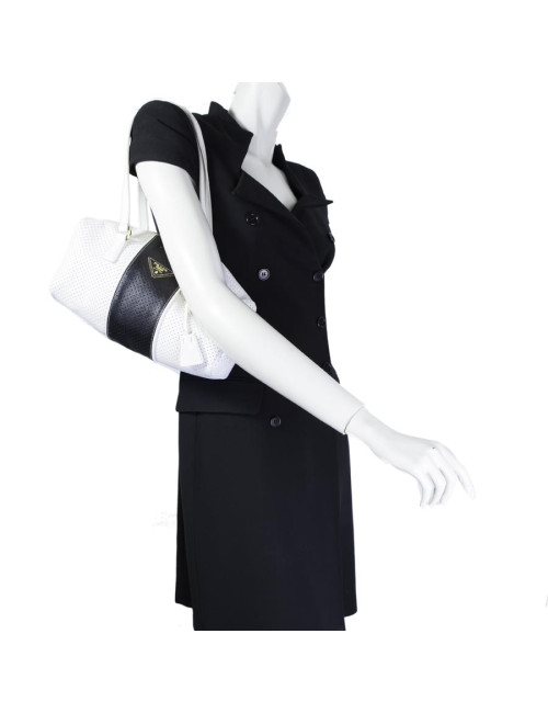 Two-tone perforated leather PRADA bag
