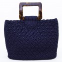Braided blue YVES SAINT LAURENT bag Navy vintage
