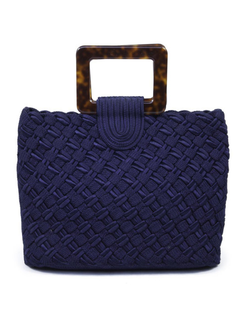 Braided blue YVES SAINT LAURENT bag Navy vintage