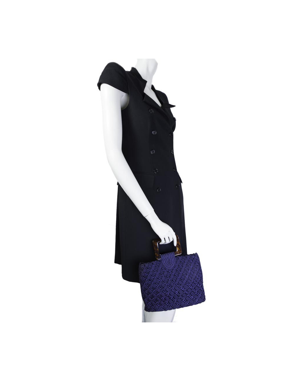 Braided blue YVES SAINT LAURENT bag Navy vintage