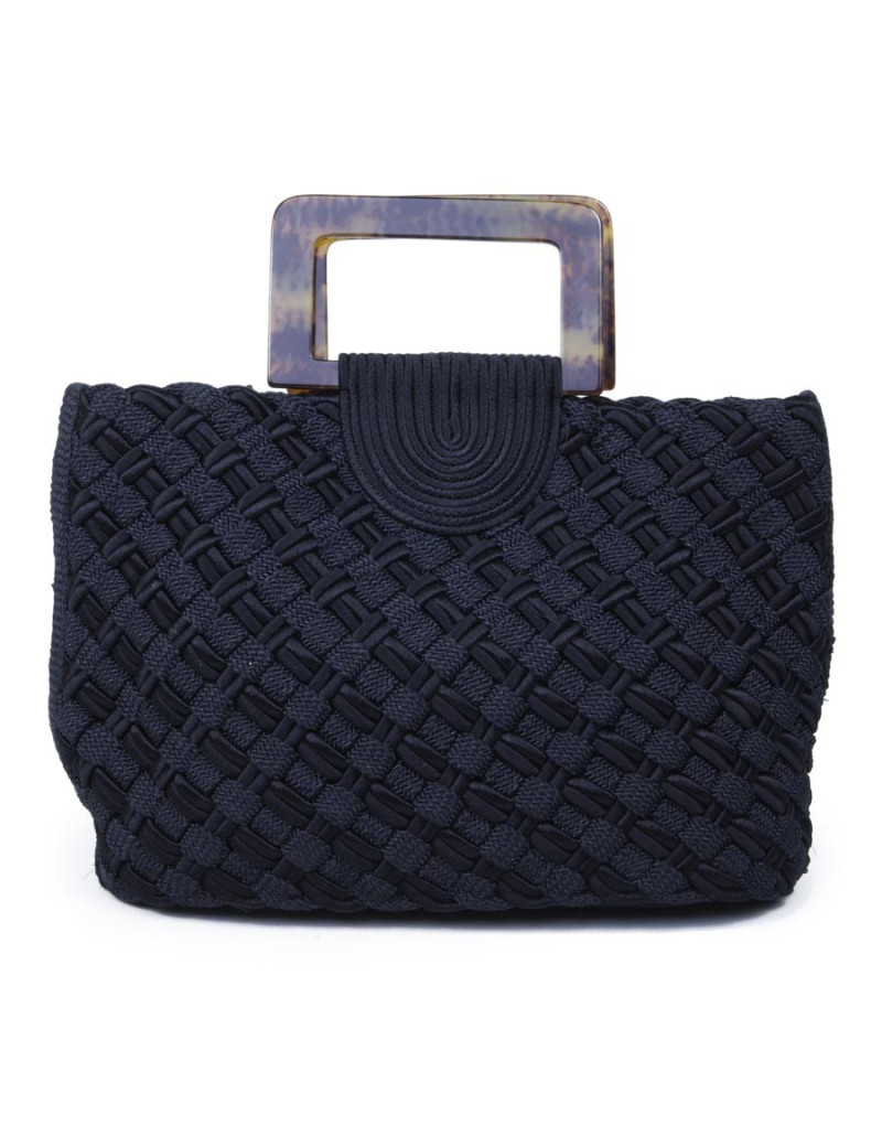 Braided blue and black YVES SAINT LAURENT bag Vintage