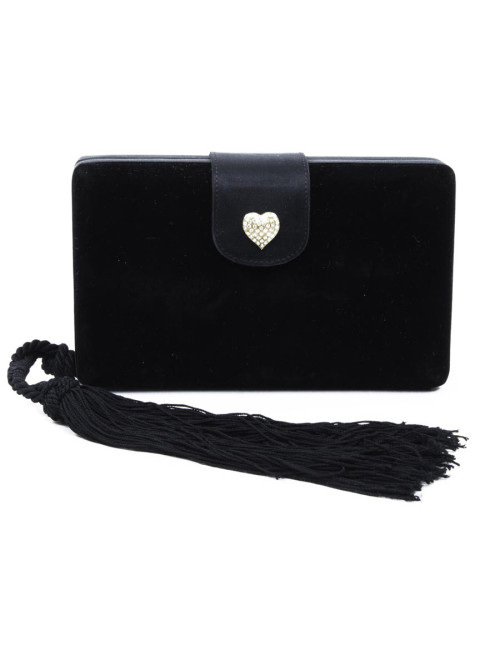 Minaudière CELINE  en velours de soie noir