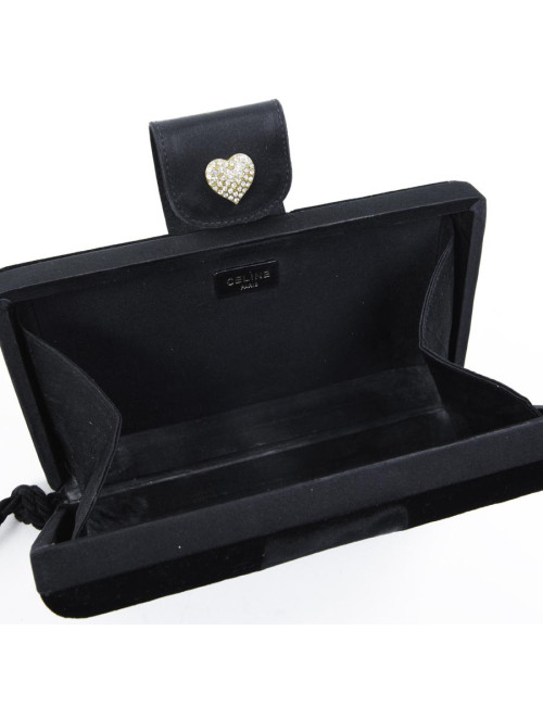 Clutch CELINE black silk velvet