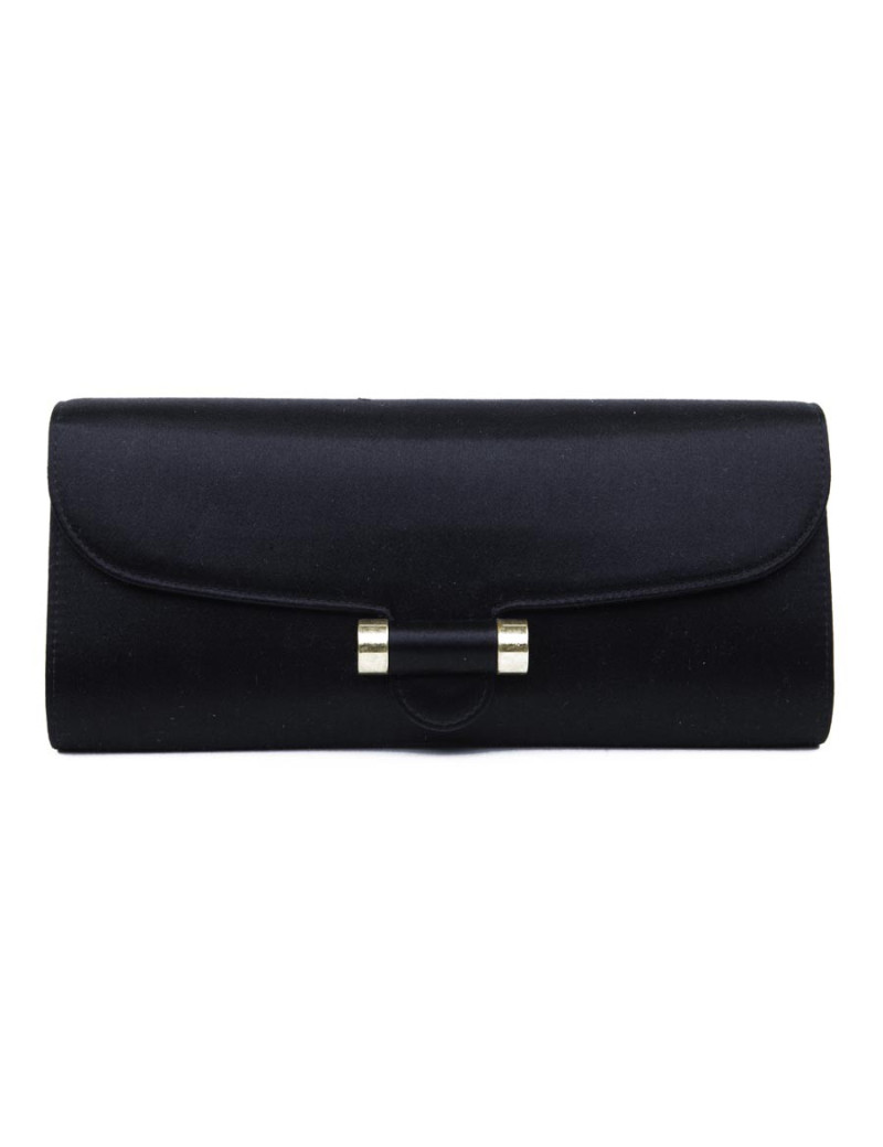 Pochette YVES SAINT LAURENT satin de soie noir