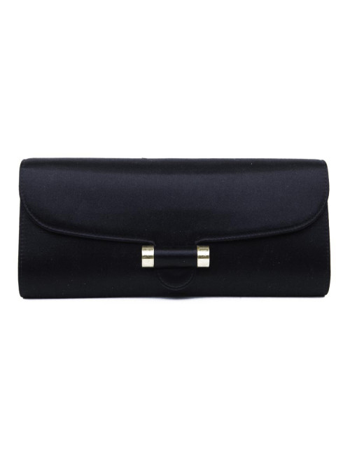 Pochette YVES SAINT LAURENT satin de soie noir