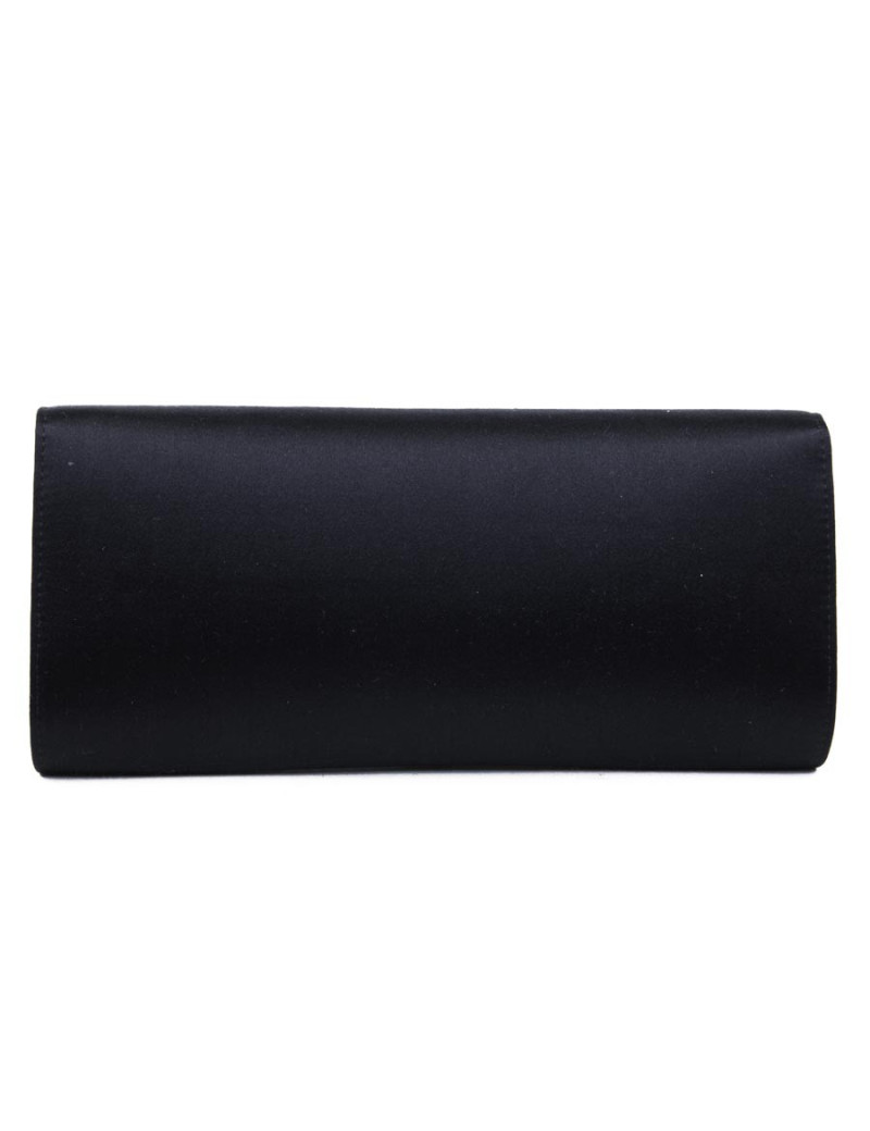 YVES SAINT LAURENT silk satin black pouch