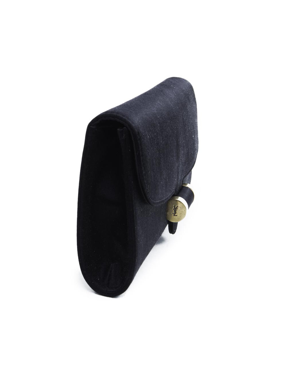 Pochette YVES SAINT LAURENT satin de soie noir