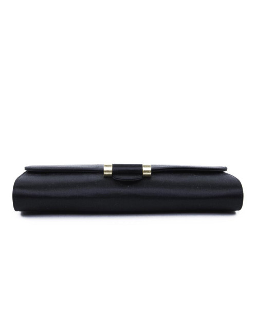 Pochette YVES SAINT LAURENT satin de soie noir
