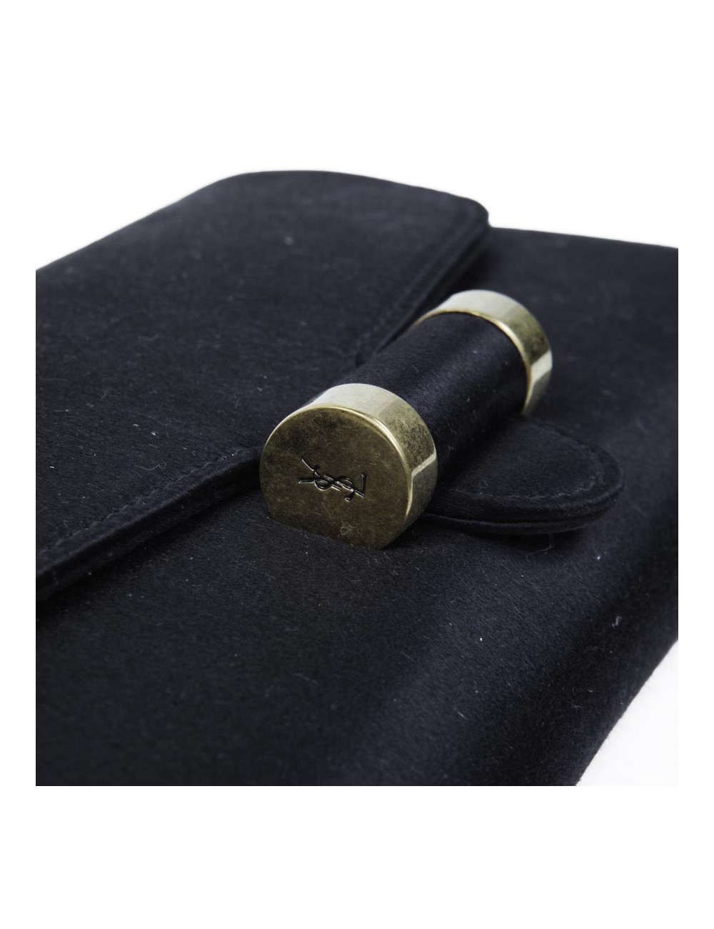 Pochette YVES SAINT LAURENT satin de soie noir