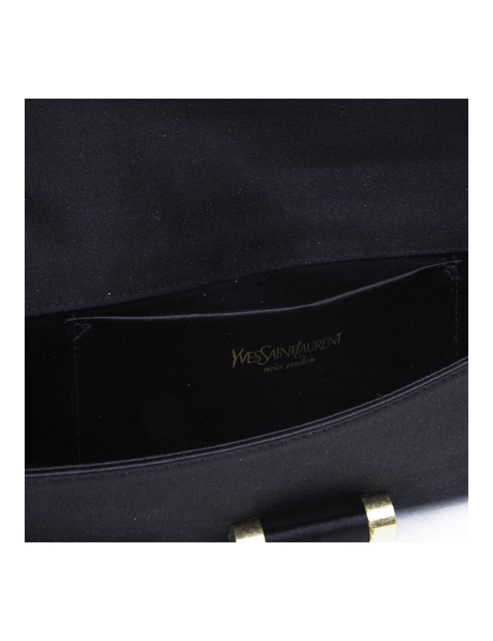 Pochette YVES SAINT LAURENT satin de soie noir