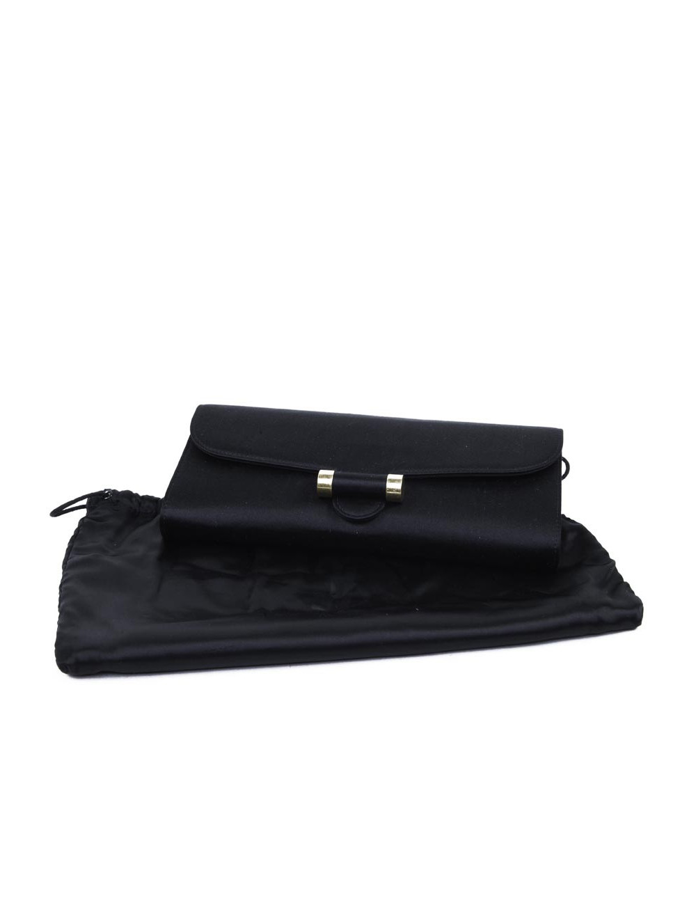 Pochette YVES SAINT LAURENT satin de soie noir