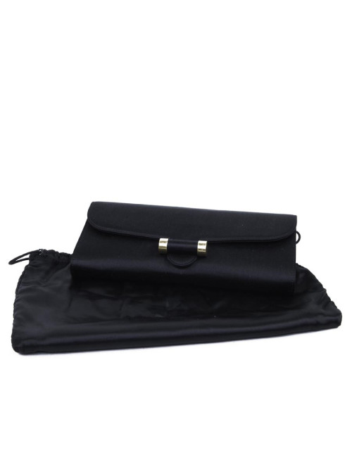 Pochette YVES SAINT LAURENT satin de soie noir