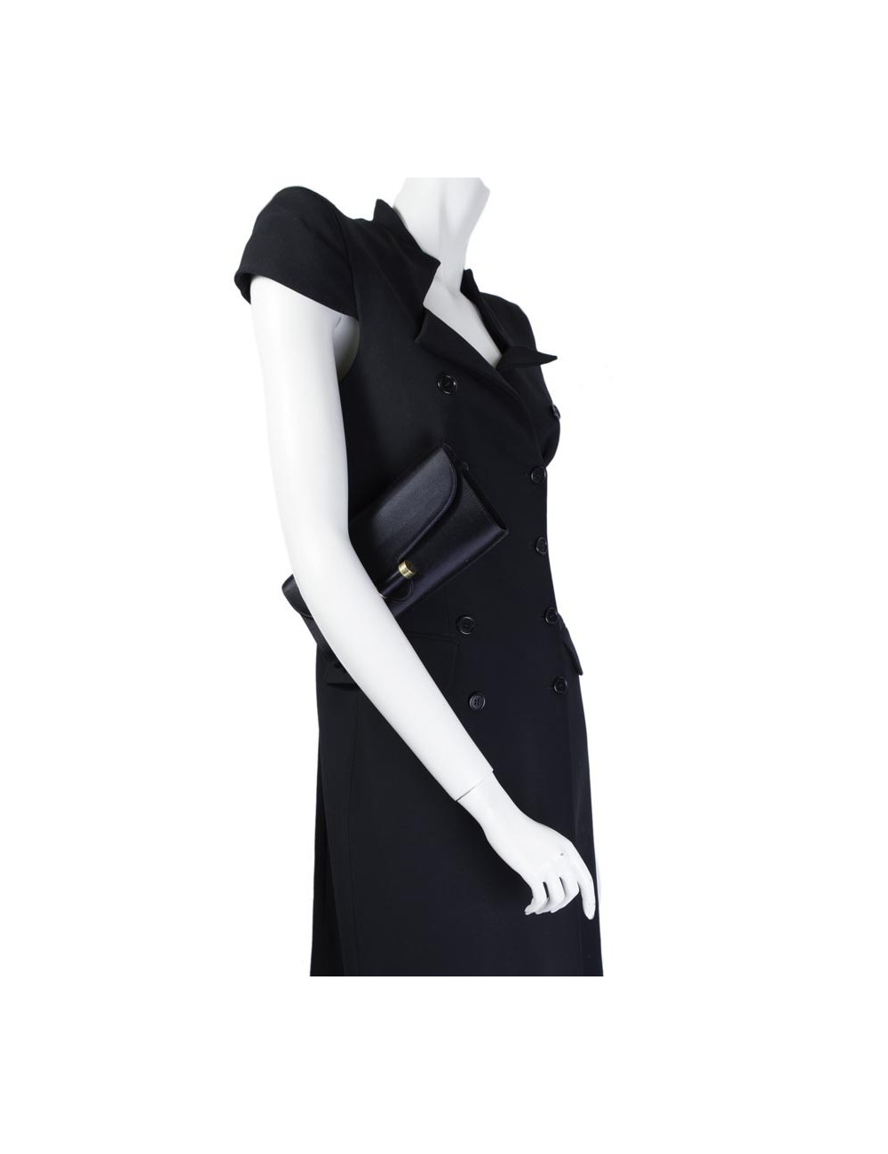 Pochette YVES SAINT LAURENT satin de soie noir