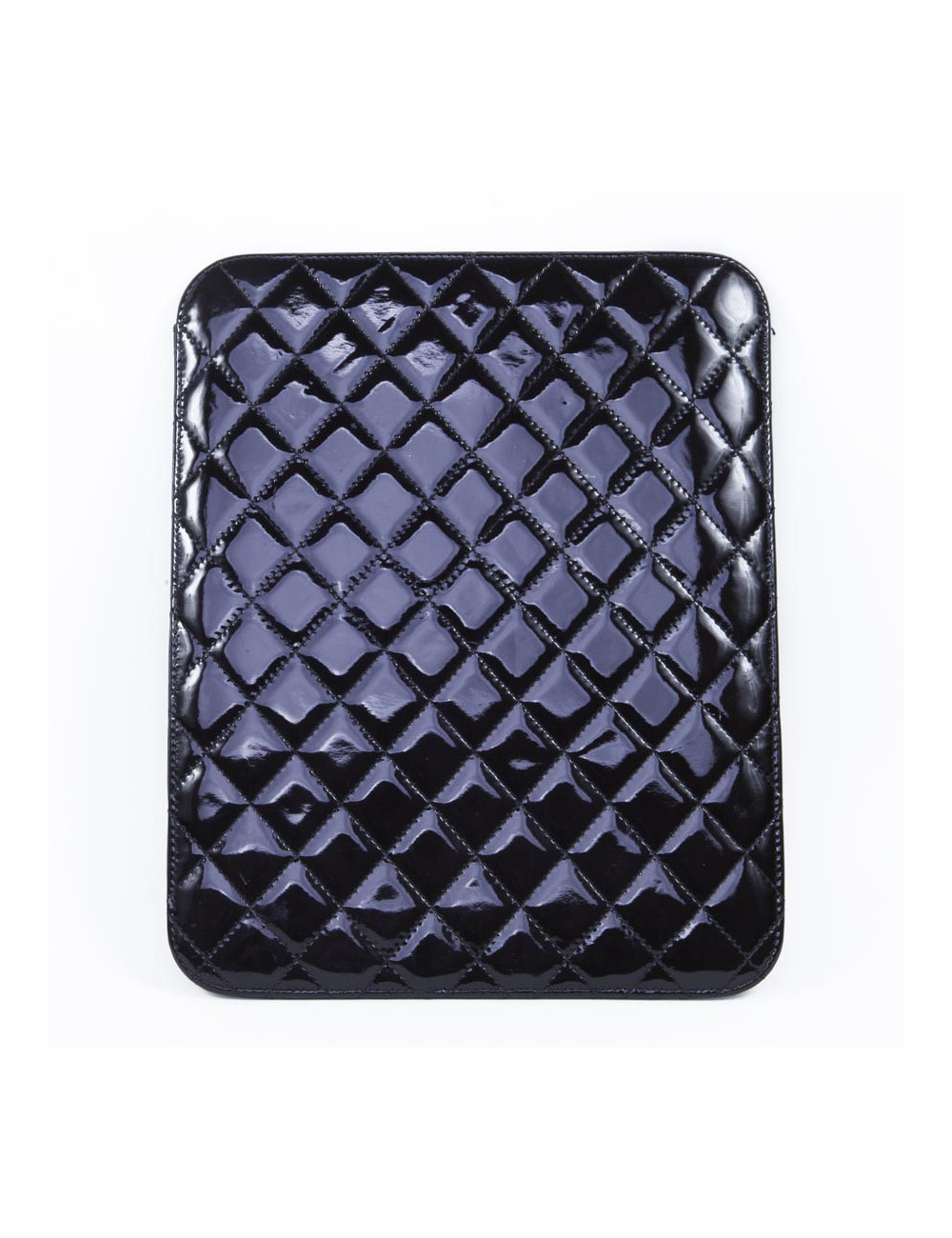 Door Ipad CHANEL black quilted patent leather