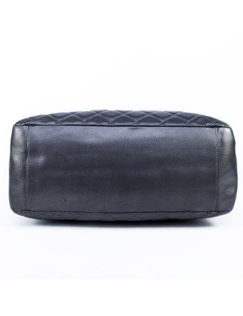 CHANEL metallic grey grained calf tote bag