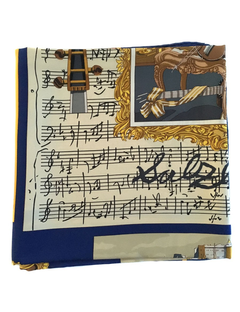 Hermès "Salzburg" Silk dark blue