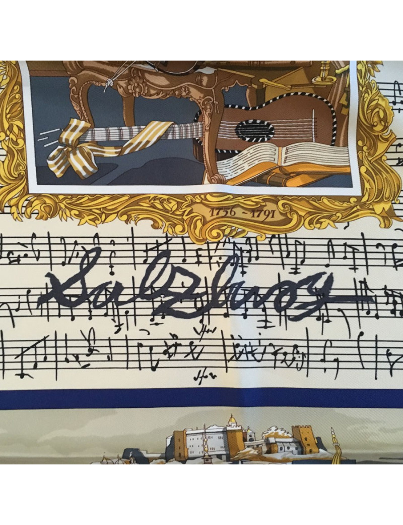 Hermès "Salzburg" Silk dark blue