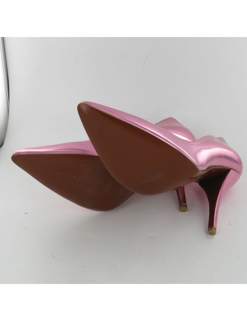 Escarpins cuir métallisé rose LANVIN