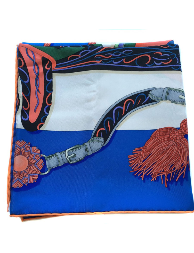 Square HERMES 'Festival of the Amazons' myositis, salmon and white silk