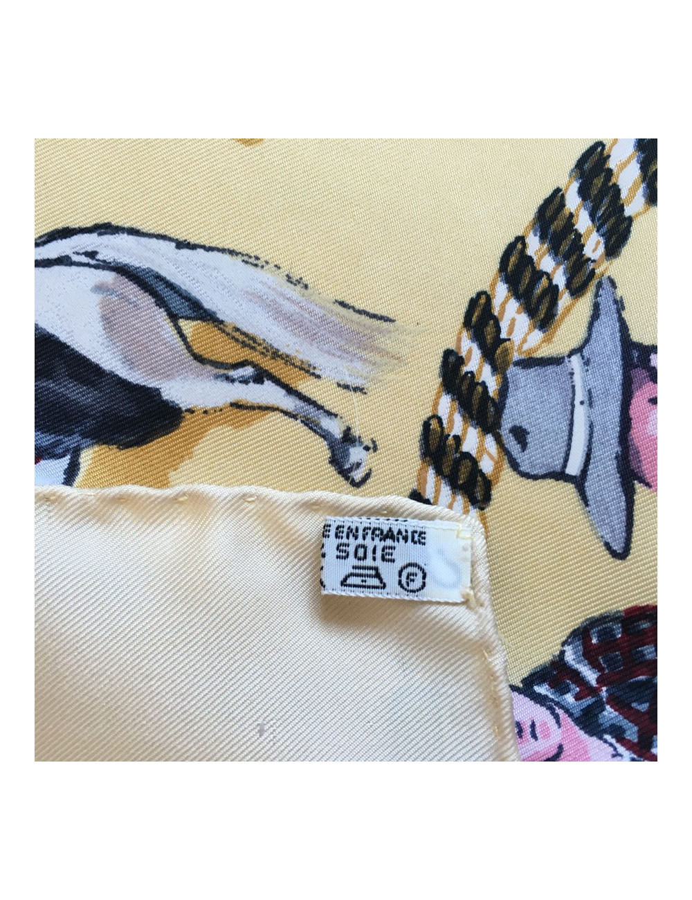 Hermès "La Camargue" in pale yellow silk