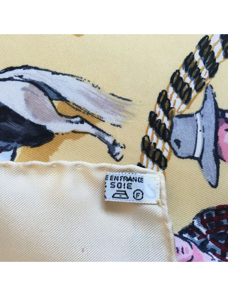 Hermès "La Camargue" in pale yellow silk