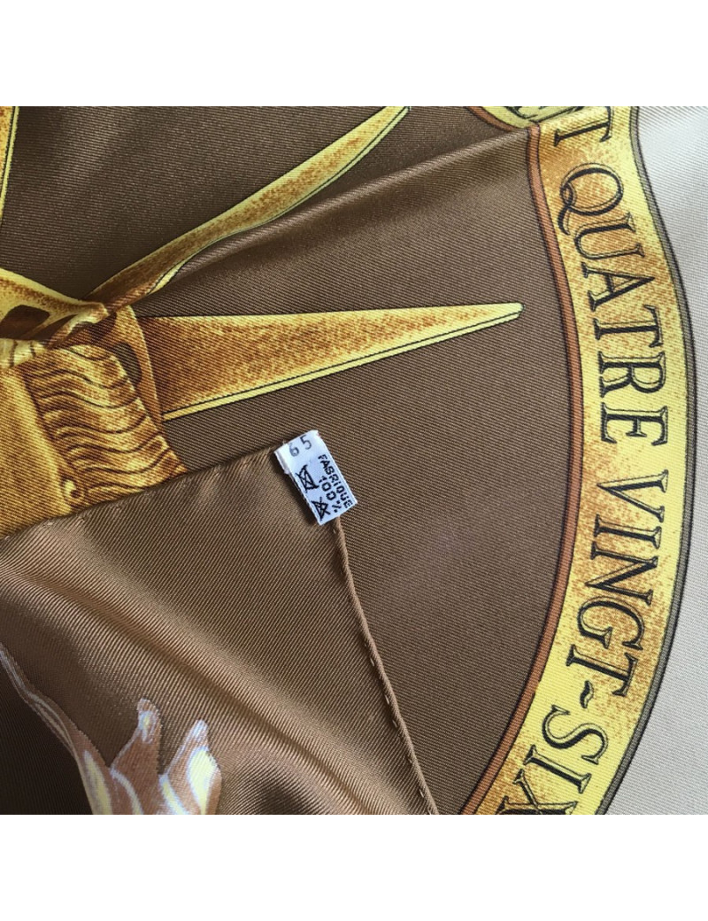 Hermès "Liberty" in Brown and gold silk