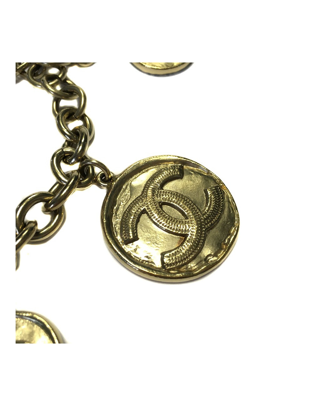 Bracelet CHANEL gold golden metal parts very pale