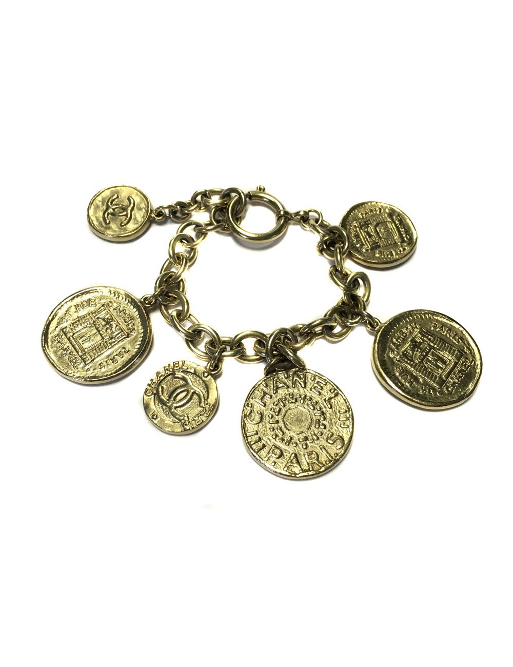 Bracelet CHANEL gold golden metal parts very pale