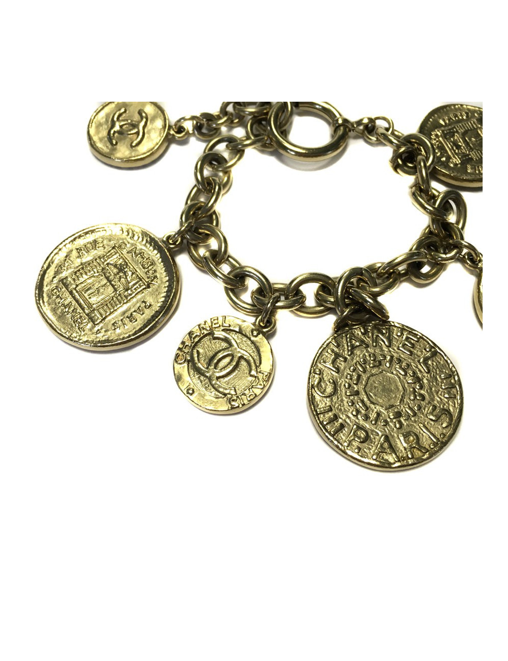 Bracelet CHANEL gold golden metal parts very pale