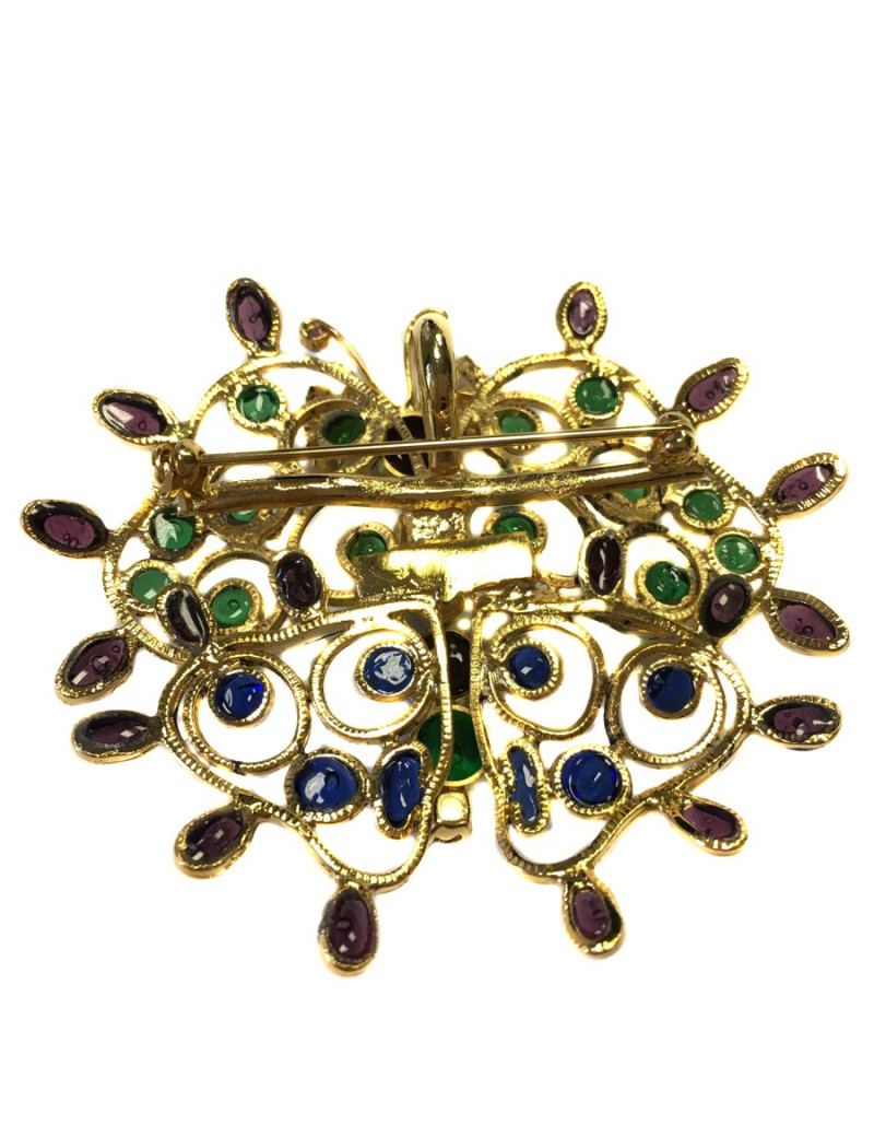 Broche papillon MARGUERITE de VALOIS en pâte de verre