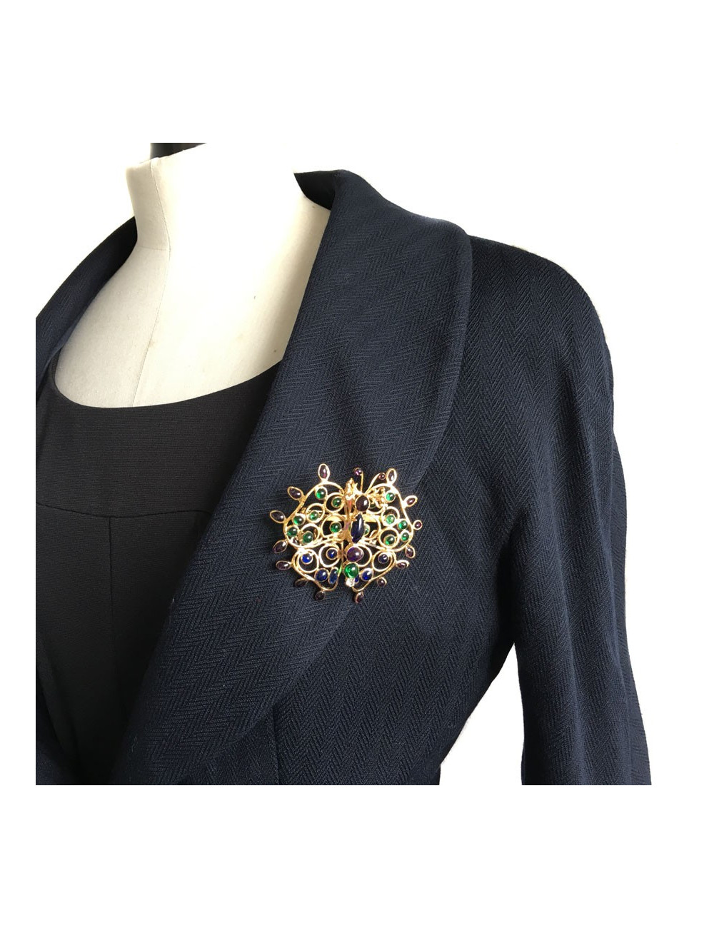 Broche papillon MARGUERITE de VALOIS en pâte de verre