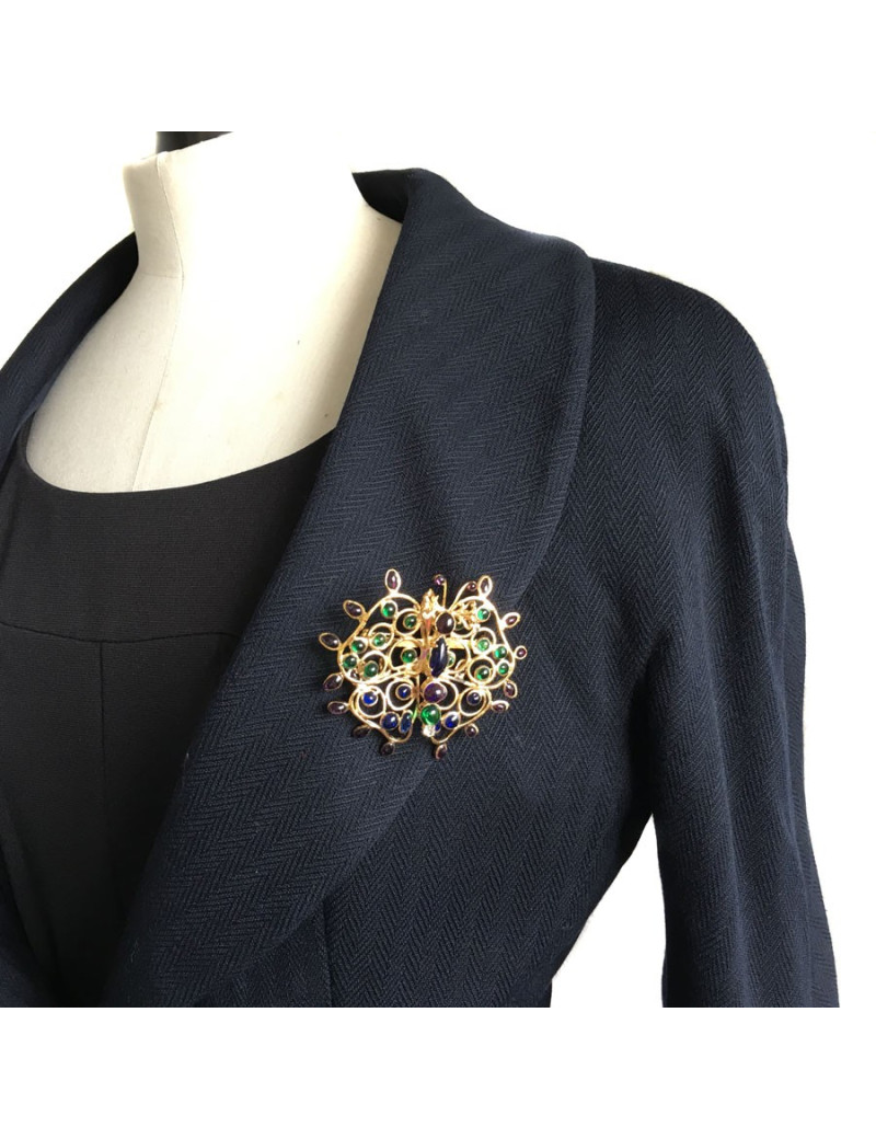 Brooch MARGUERITE of VALOIS Butterfly glass