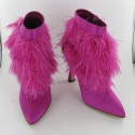 MANOLO BLAHNIK pink feathers and satin pumps