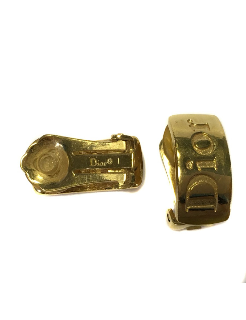 Boucles d'oreille clips DIOR en métal doré