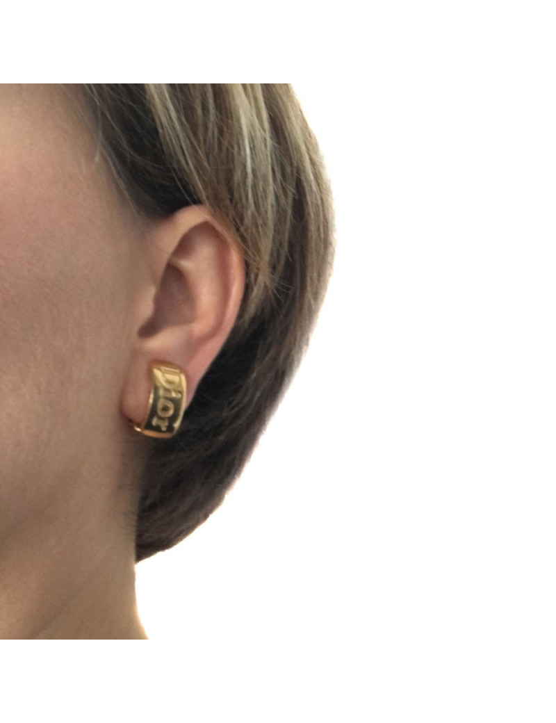 Earrings clips gold metal DIOR
