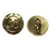 CHANEL round clip-on earrings in gilded metal 