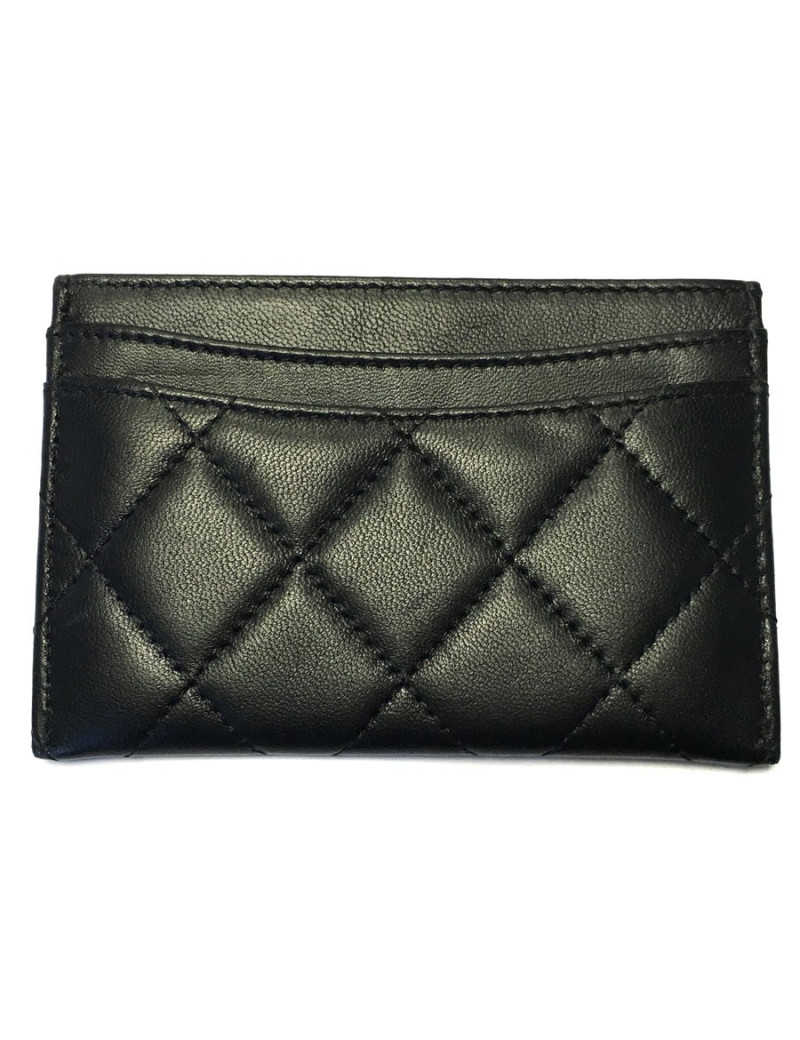 Door cards CHANEL quilted black leather
