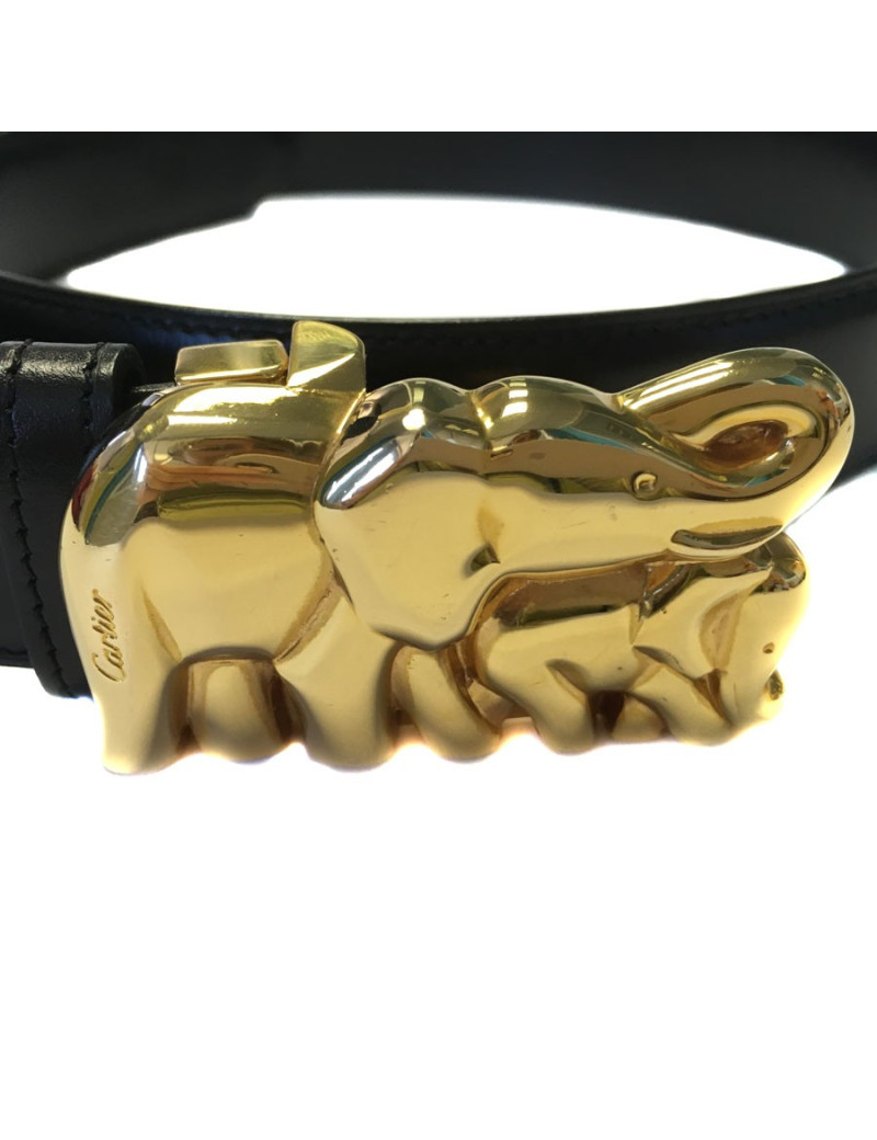 CARTIER belt elephant gold metal buckle