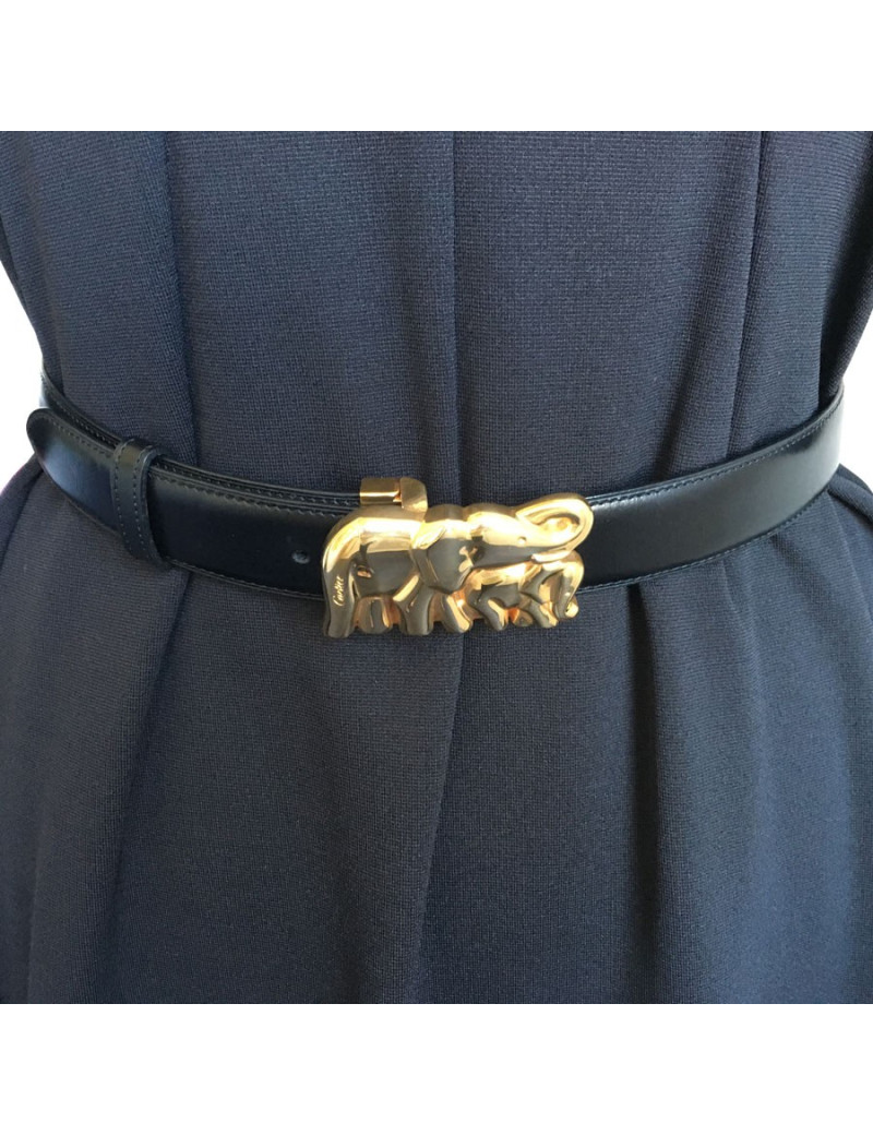 CARTIER belt elephant gold metal buckle