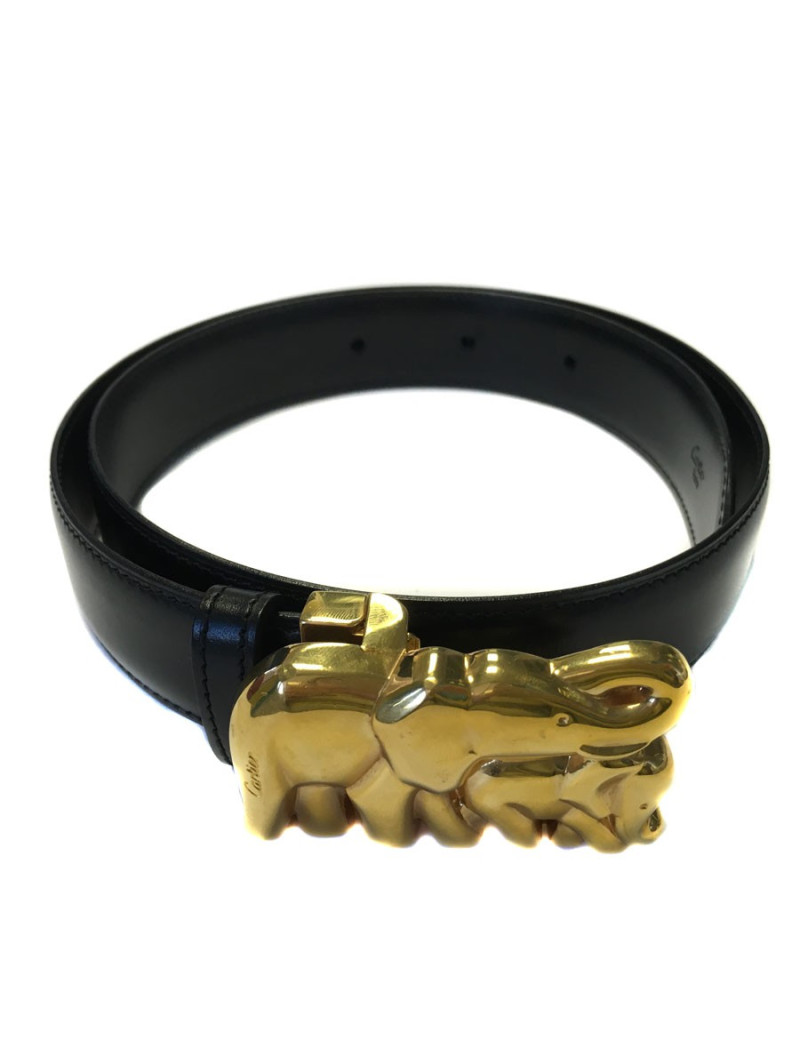 Ceinture CARTIER boucle éléphants en métal doré