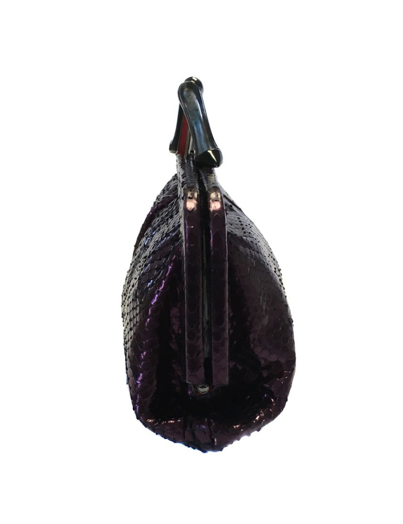 Mini clutch LOUBOUTIN en python prune