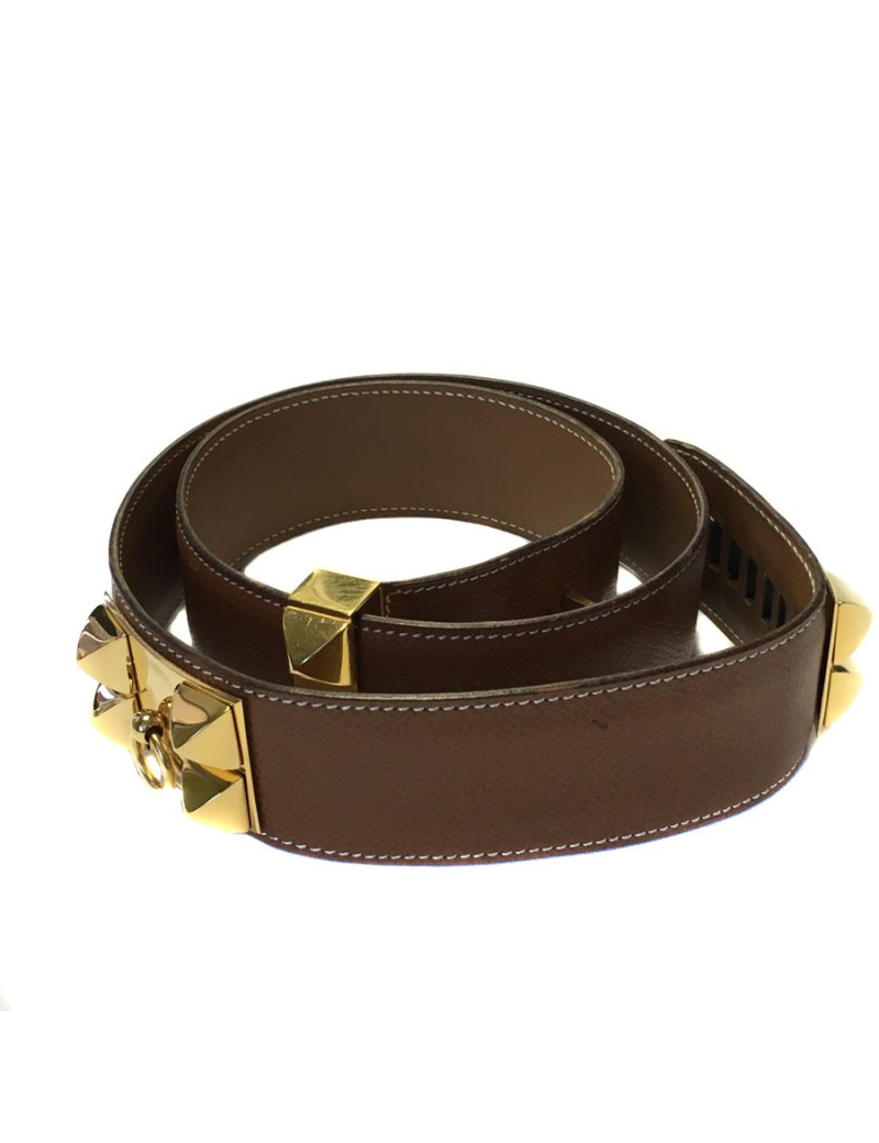 Ceinture T 78/79 HERMES Médor cuir courchevel gold 