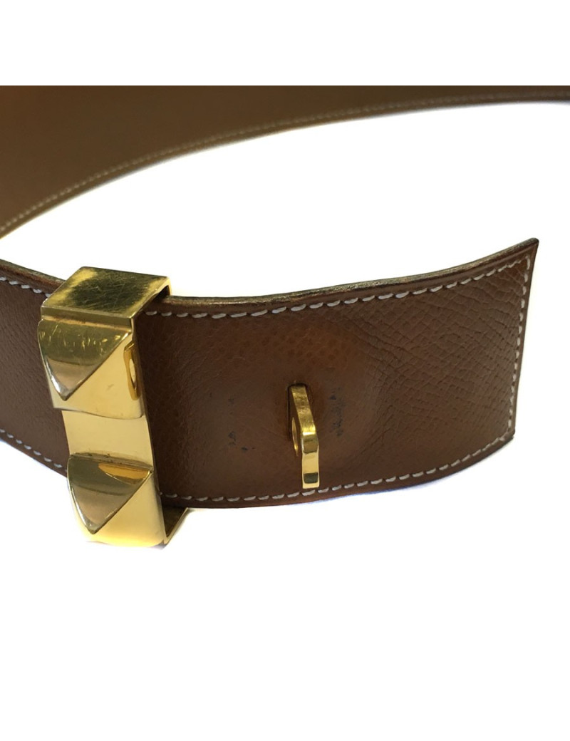 Ceinture T 78/79 HERMES Médor cuir courchevel gold 