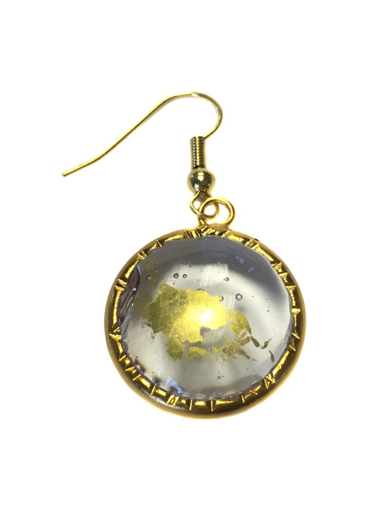 Clous Marguerite de Valois pâte de verre et feuille d'or