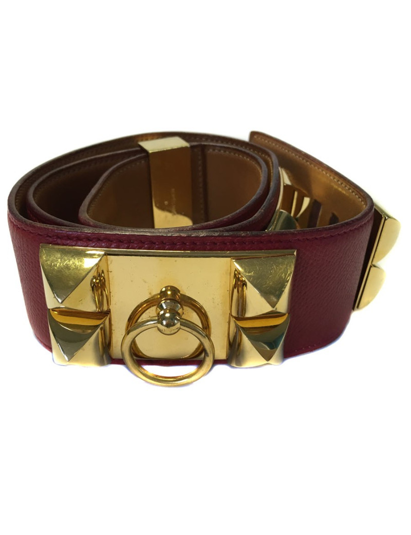 Ceinture HERMES Médor rouge