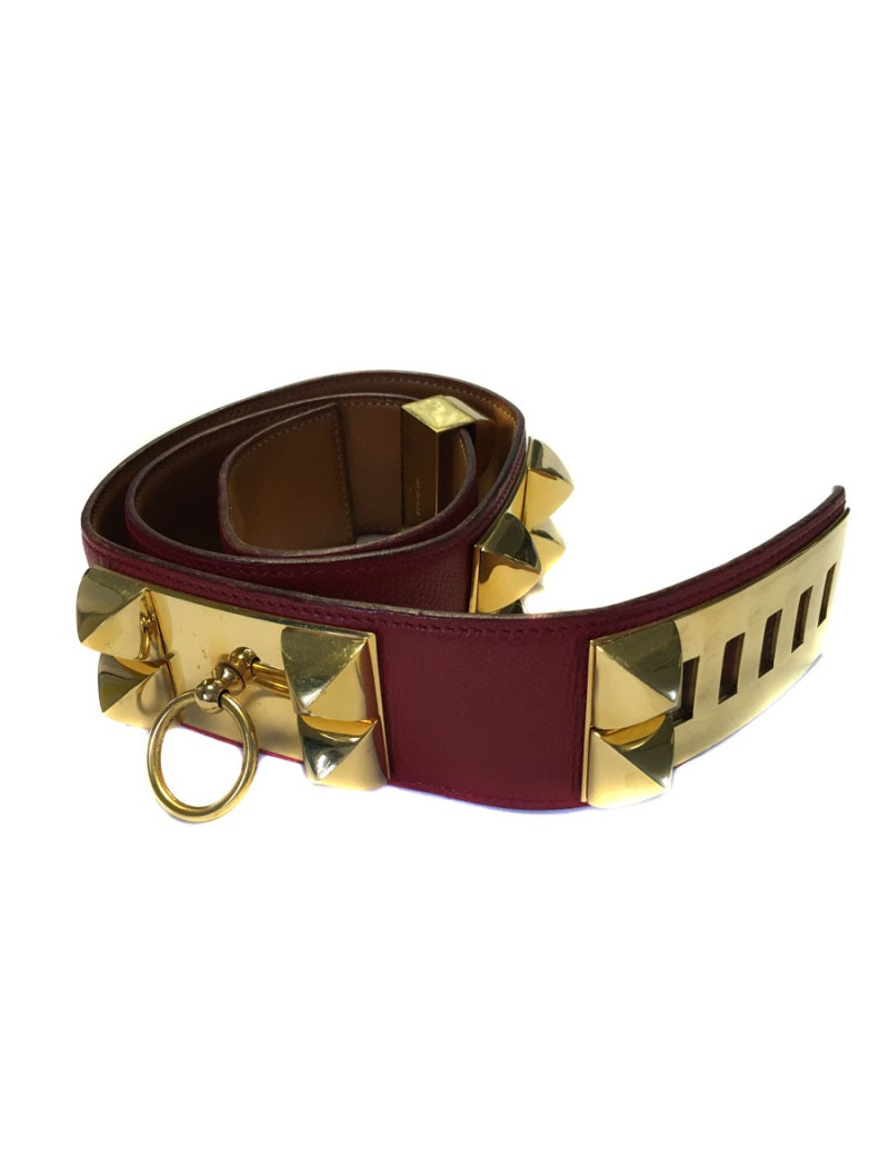 Ceinture HERMES Médor rouge