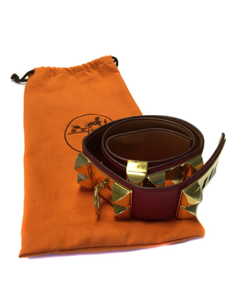 Ceinture HERMES Médor rouge